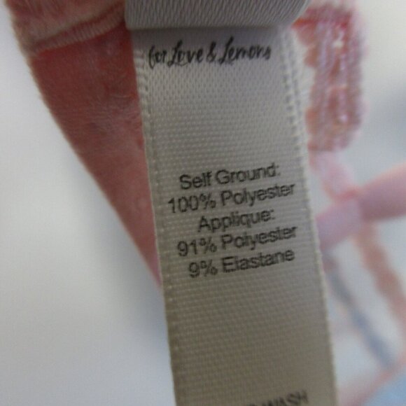 For Love & Lemons Aurora Underwire Bra XS Pink Blue Floral Applique Designer 38 - Picture 4 of 12